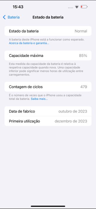 iPhone 15 Pro 512GB – Titânio Natural – Desbloqueado – 90% bateria