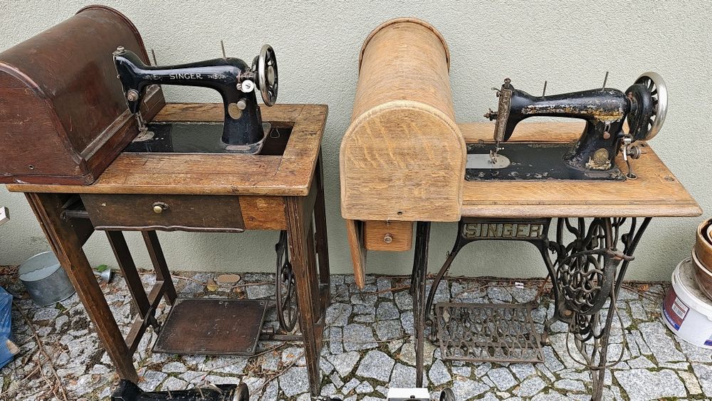 Stare maszyny do szycia Singer i inne