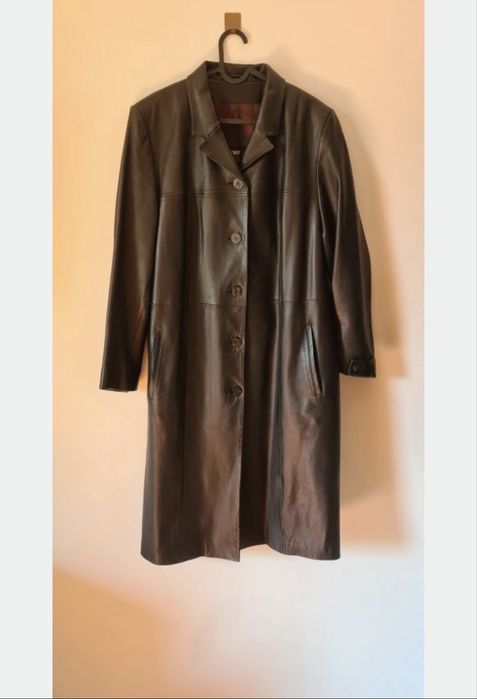 Płaszcz czarny że skóry naturalnej Ochnik bernier r.42