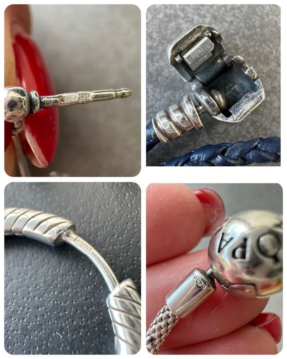 Pandora оригинал, браслет, серьги, шармы, пандора, серебро золото