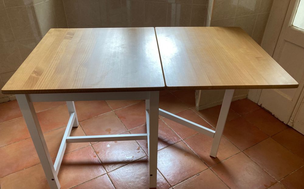 Mesa madeira branca dobrável IKEA
