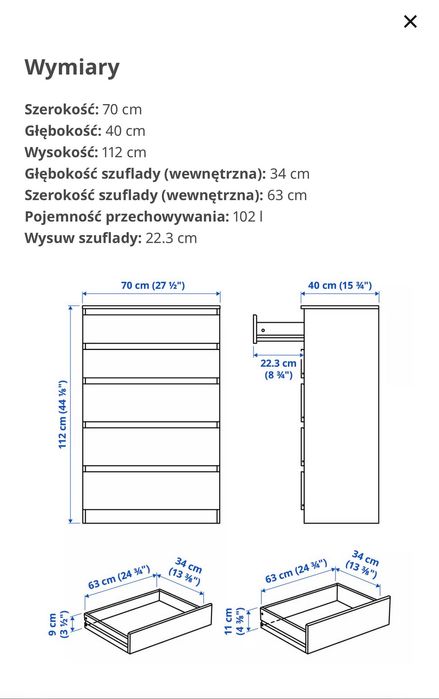 Komoda Ikea Kullen nie Malm