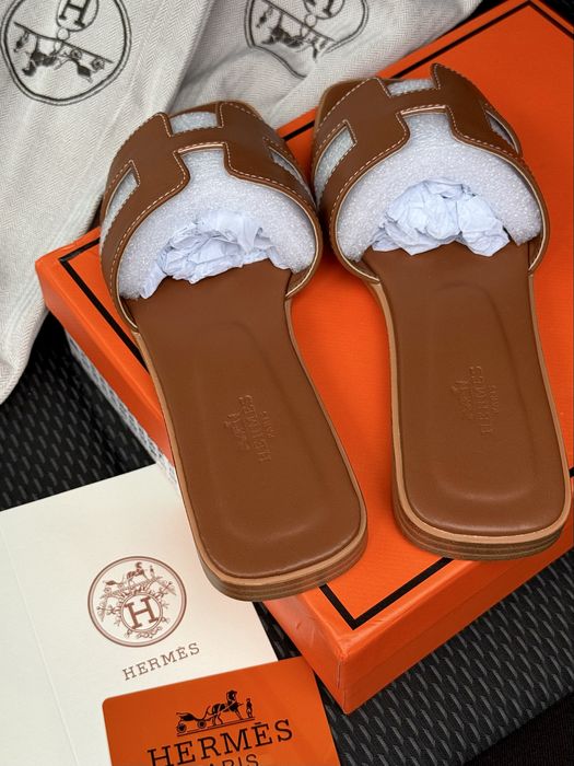 Шльопанці Hermes коричневі (37-40)