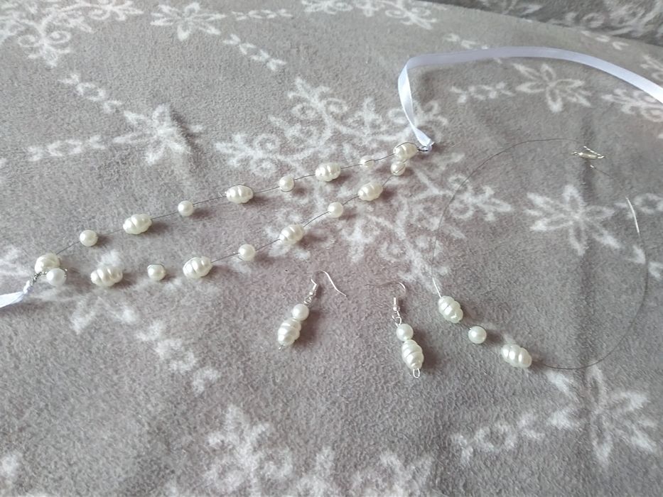 Biżuteria ślubna/opaska/kolczyki/naszyjnik