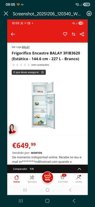 Frigorifico balay   145x60