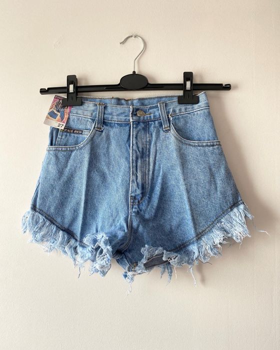 Nowe spodenki jeansowe szorty vintage wysoki stan postrzepione