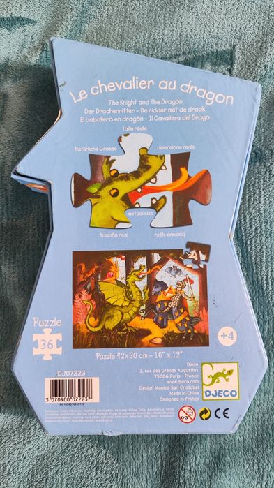 Puzzle Djeco, Cavaleiro com Dragão, 36 Peças