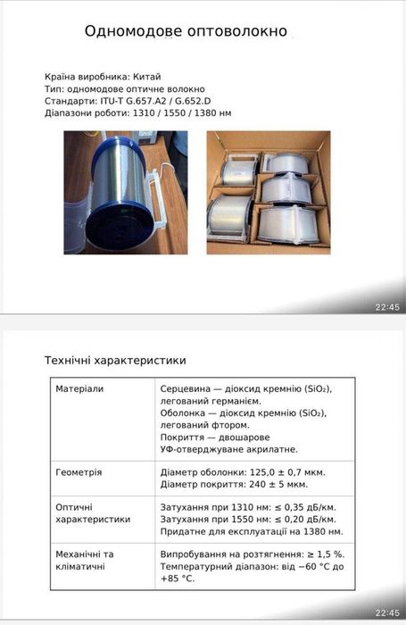 Оптоволокно G657 А2  в наявності 50.4 60.4