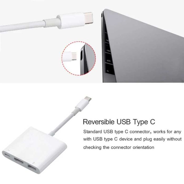 Hub Хаб 3в1 для Macbook Ноутбук HDMI USB 3.0 TypeC USB HUB Хаб: 399 грн ...