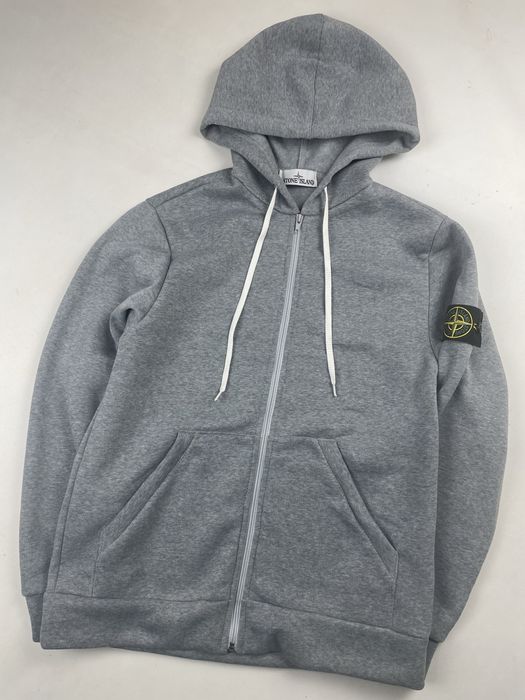 Стон Айленд, Розпродаж! Зіп-худі Stone Island сірий, на флісі