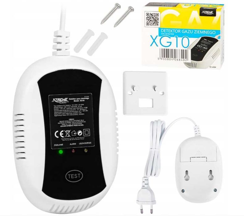 Czujnik gazu ziemnego propan butan detektor przewodowy wykrywacz alarm