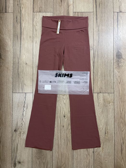 SKIMS Cotton Jersey Foldover Pant Redwood M spodnie