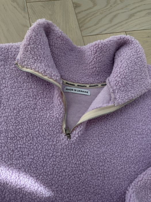 Лілова флісова кофта oversize