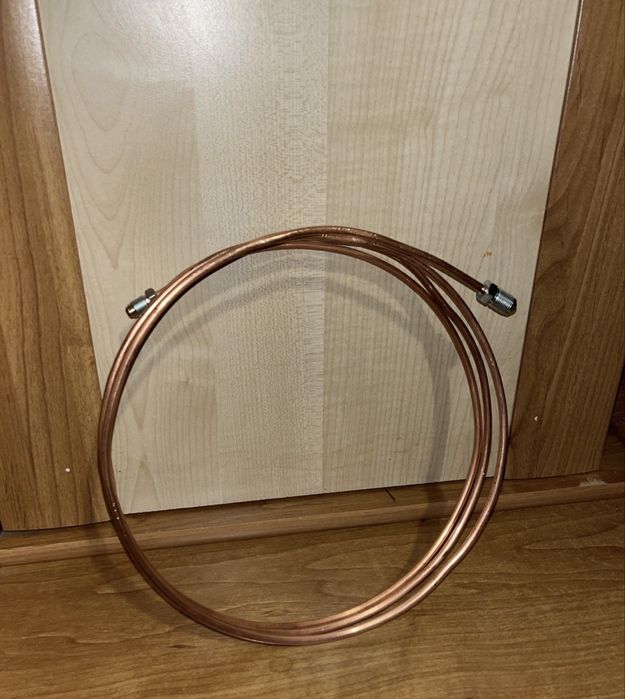 Трубка гальмівна мідна M12х1 - M10x1 2400 мм та 1980 мм