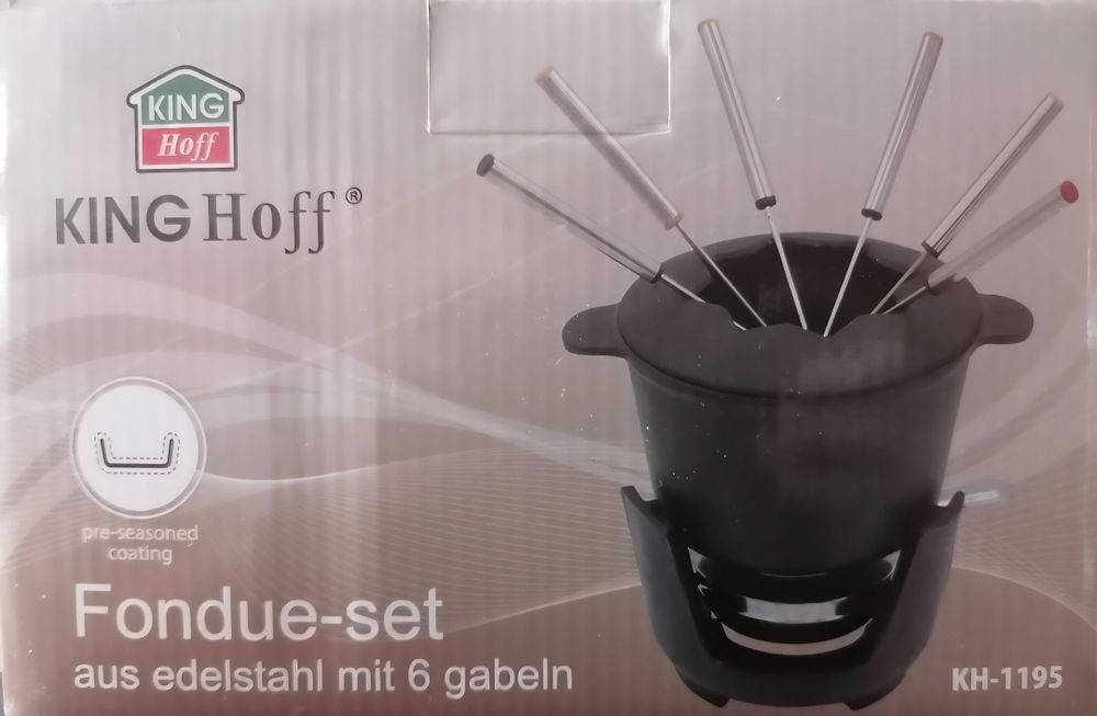 Nowe fondue żeliwne, zestaw dla 6ciu osób KINGHOFF