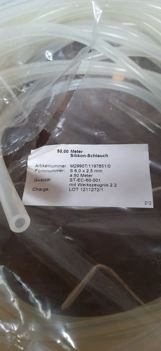 Wąż, wężyk silikonowy 6(8)x2,5mm, 4x2,5 mm 50m przewód