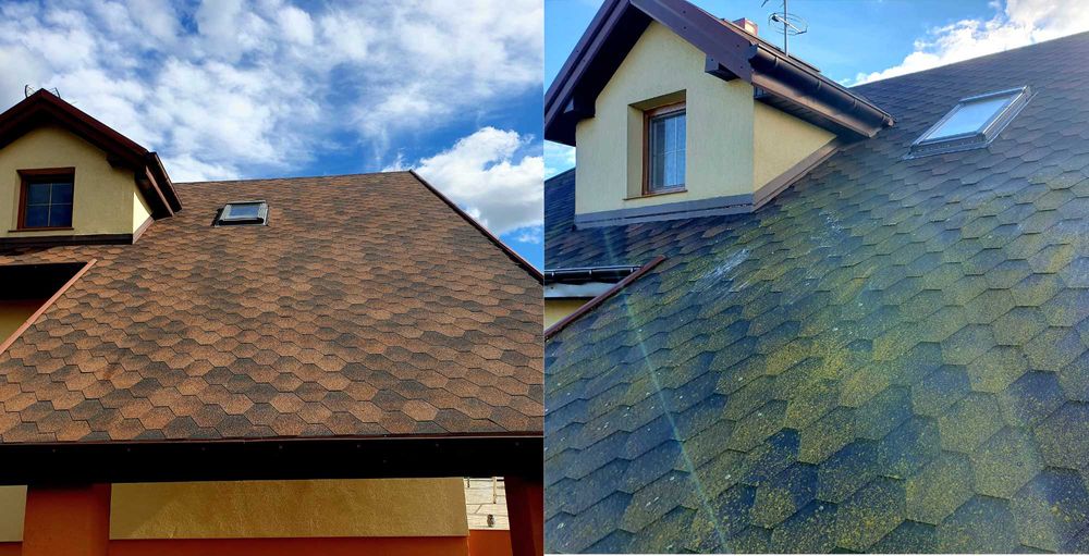 Mycie dachów elewacji kostki brukowej paneli przeszkleń hal