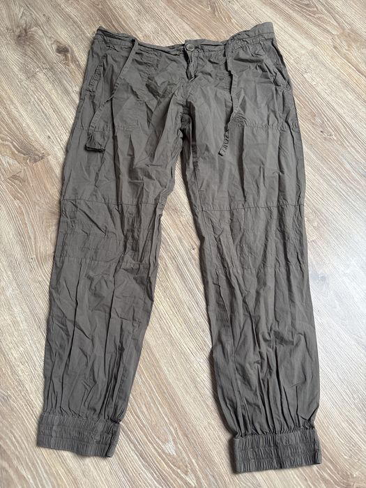 Letnie zielone spodnie ze sciagaczami r.42