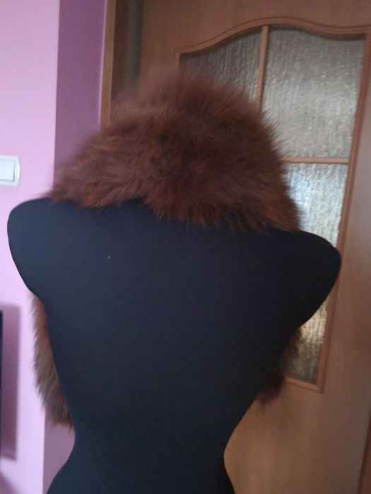 Szal z lisa kołnierz szalik naturalny