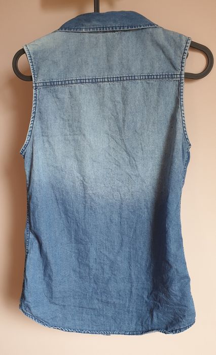 Bluzka / koszula bez rękawów jeansowa h&m 34