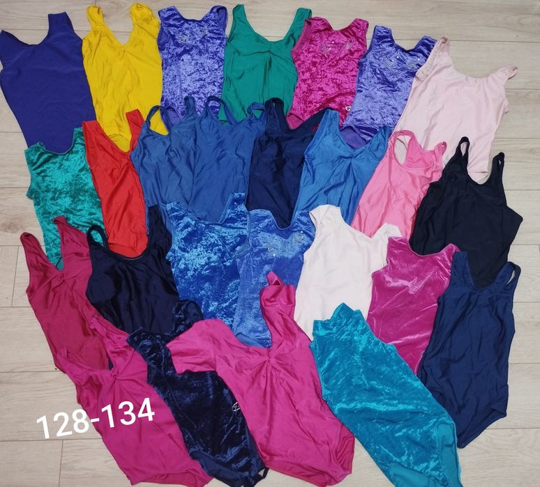 Купальники трико танцы, гимнастика чёрные, цветные, разные размеры