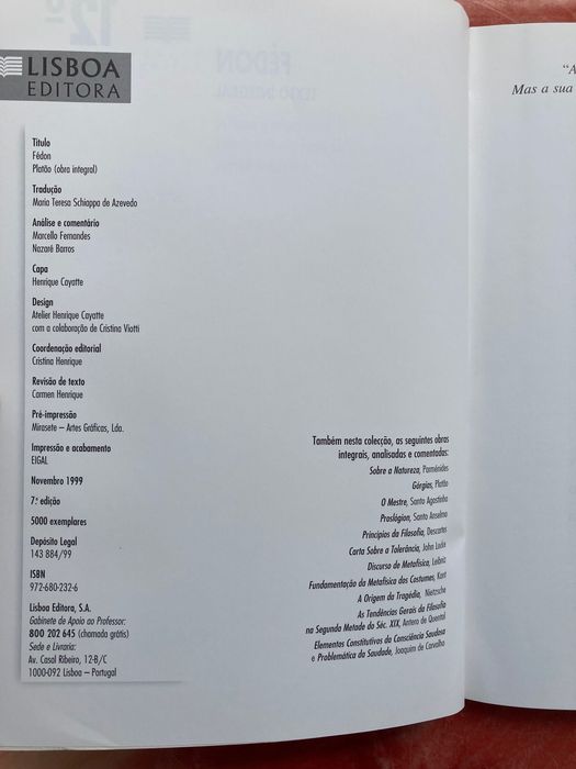 Platão - Fédon 12 ano livro resumo