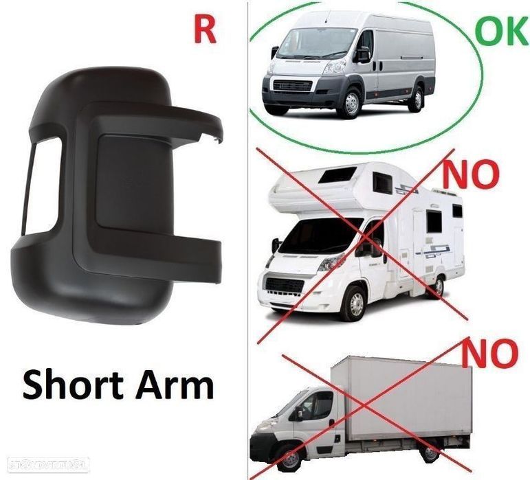 capa espelho retrovisor peugeot boxer fiat ducato citroen jumper