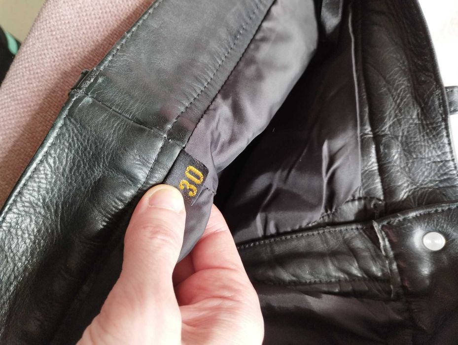 Штаны кожаные байкерские мотоциклетные мотоштаны