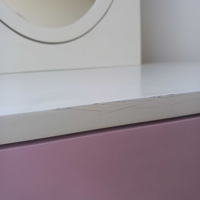 Dressing table with mirror, drawers, and stool64551785401474124