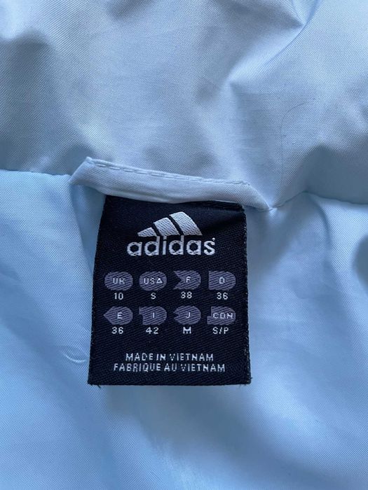Adidas Damska puchowa kurtka zimowa, błękitna, rozmiar M