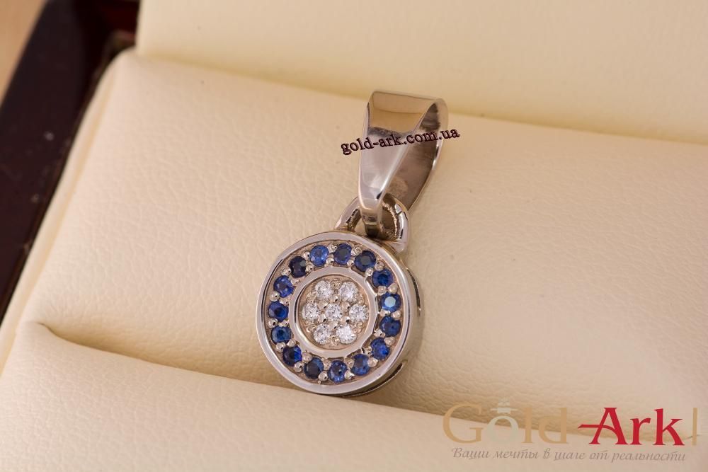 Пусеты с сапфирами и бриллиантами
