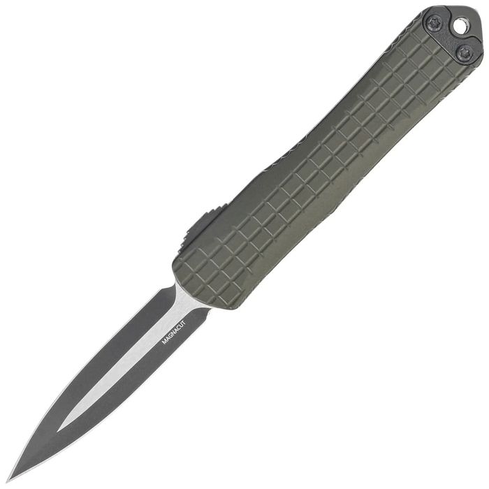 Nóż automatyczny OTF Heretic Manticore S D/E Green Frag Aluminium,