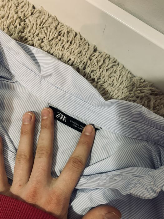 Piękna krótka koszula Zara xs 34 w paski błękitna
