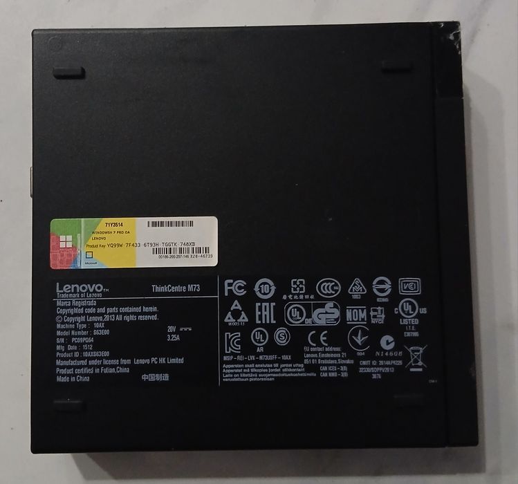 ThinkCenter M73 Lenovo falta o Disco e Carregador