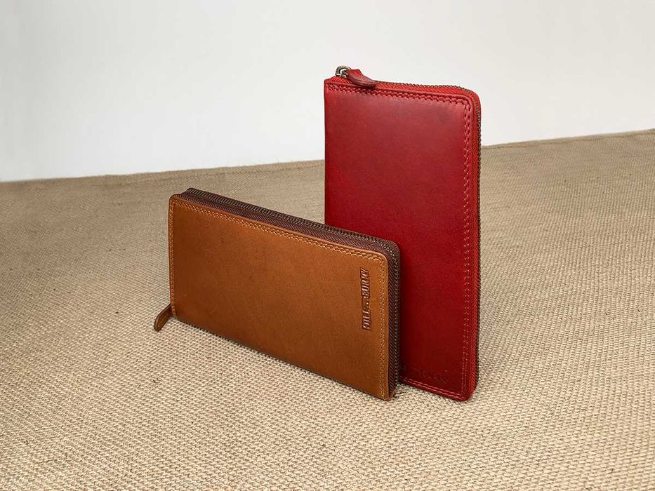 Кошелек кожаный на молнии Hill Burry 2080 Германия, портмоне шкіряне