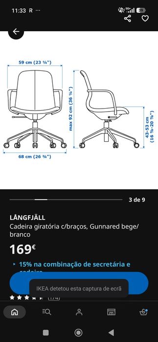 Cadeira escritório IKEA