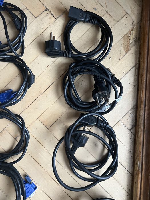 Кабелі для ПК та монітора: живлення 220В, VGA, DVI (б/в)