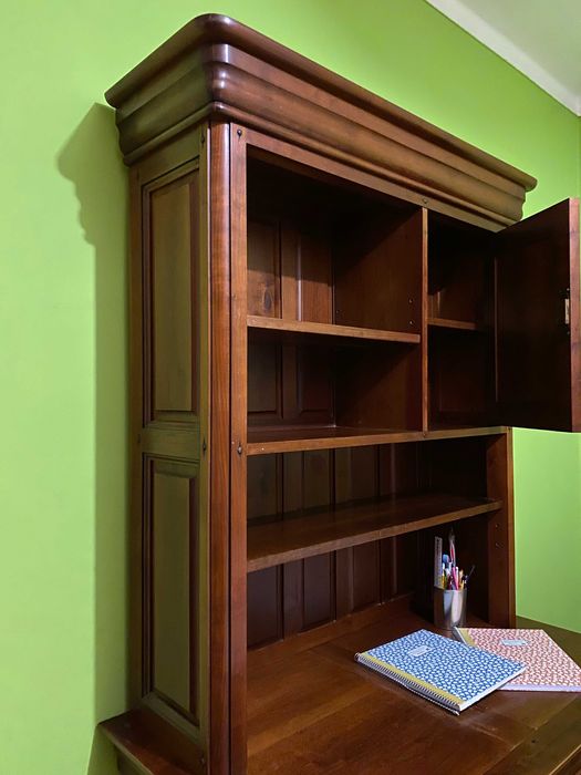 Secretária + Estante, cerejeira maciça