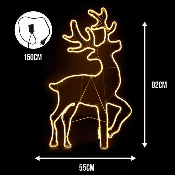 Renifer LED Neon – lampki świąteczne zewnętrzne dekoracja ogrodowa