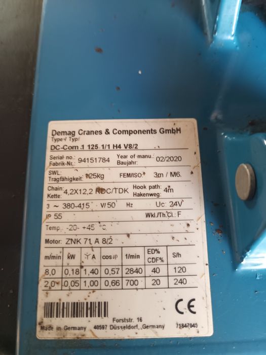 Wciągarka demag 125kg
