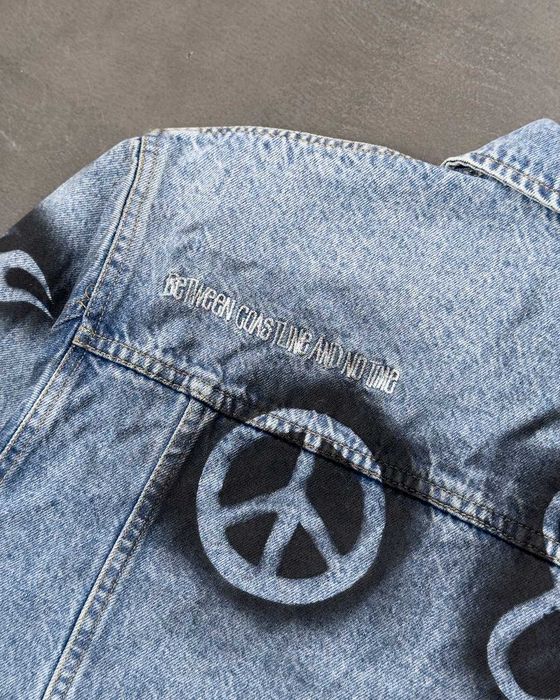 Куртка Stussy x Dries Van Noten Hand-Stencilled Denim Jacket Washed Blue