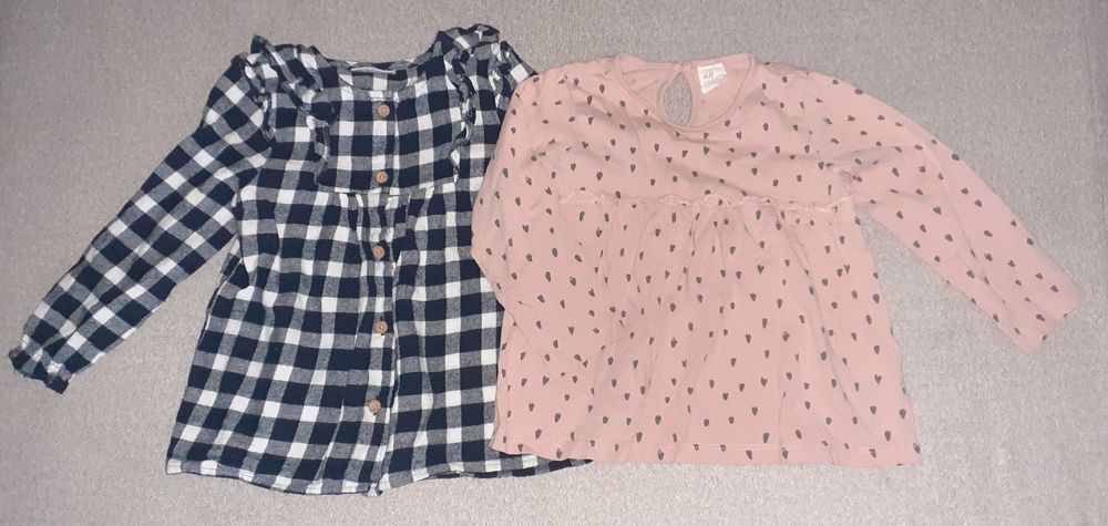 Bluzka tunika 92 H&M Pepco w kratkę 86