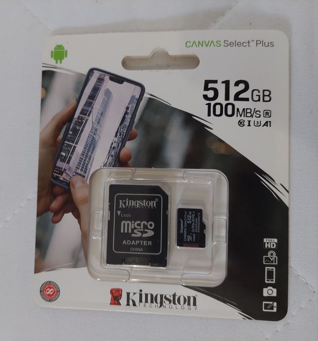 Карта пам'яті Kingston 512 GB microSDXC Canvas Select Plus + SD-Adapter.