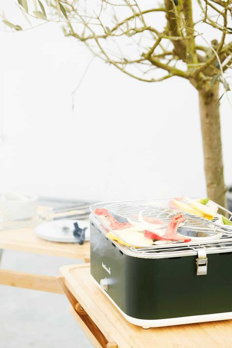 Carlo przenośny grill węglowy stołowy z wentylatorem i torbą