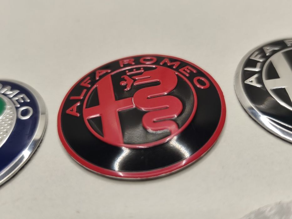 Emblema Símbolo Logótipo Volante Alfa Romeo 40mm Mito Giulietta 147 156 159 GT Brera Giulia Stelvio Alumínio Novo Centro