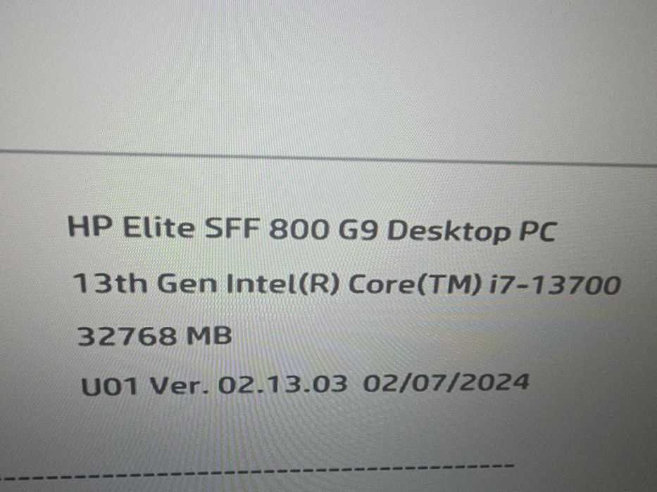 Hp Elitedesk 800 G9 SFF - i7 13700,32Gb Ddr5,Nvme 512Gb