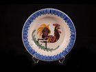 Prato antigo em faiança portuguesa, decoração Galo