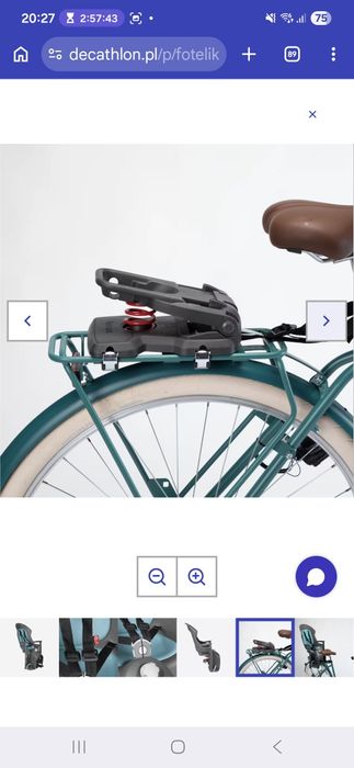 Fotelik rowerowy dziecięcy Hamax Chill na bagażnik