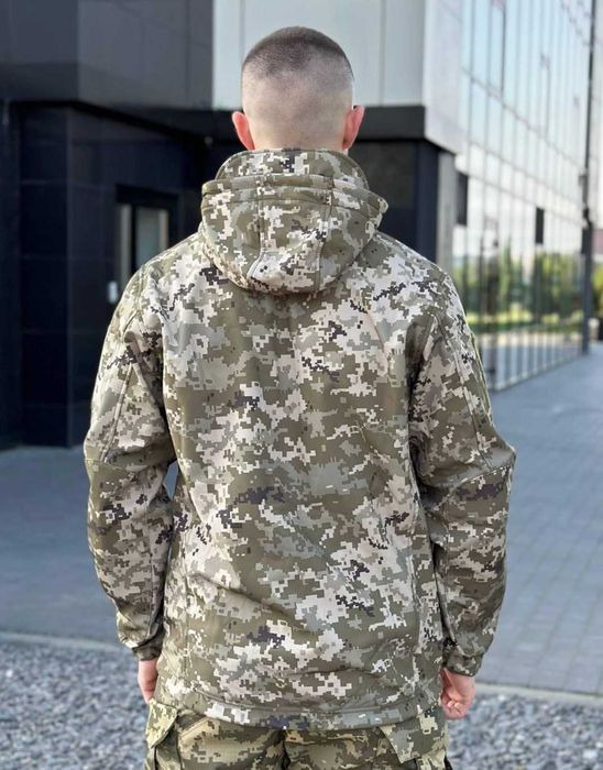 Військова куртка демісезонна SoftShel куртка піксель софтшел армійська тепла куртка вітровка