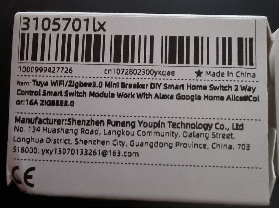 Zigbee 3.0 Smart switch inteligentny przełącznik  16A  moduł dopuszkow